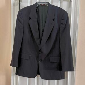 Hart Schaffner Marx 42R VTG 90s navy pinstripe wool suit jacket blazer 2 button